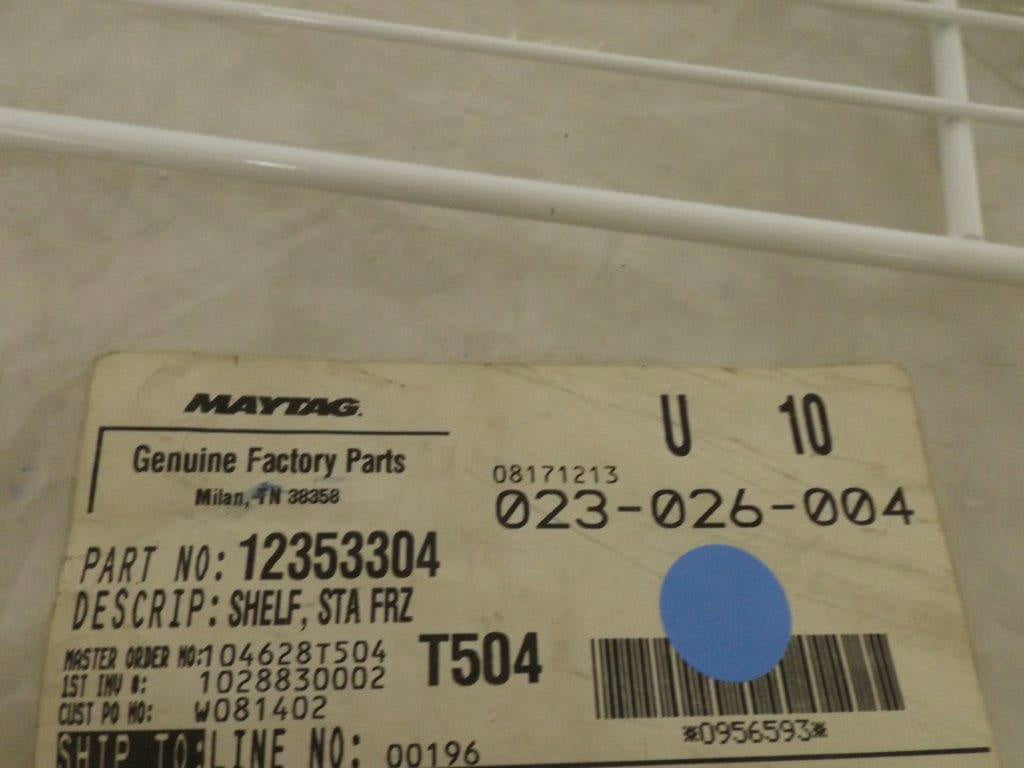 MAYTAG WHIRLPOOL REFRIGERATOR 12353304 FREEZER SHELF NEW MAYTAG WHIRLPOOL REFRIGERATOR 12353304 FREEZER SHELF NEW